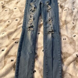Aeropostale Light Blue Distressed Skinny Jeans
